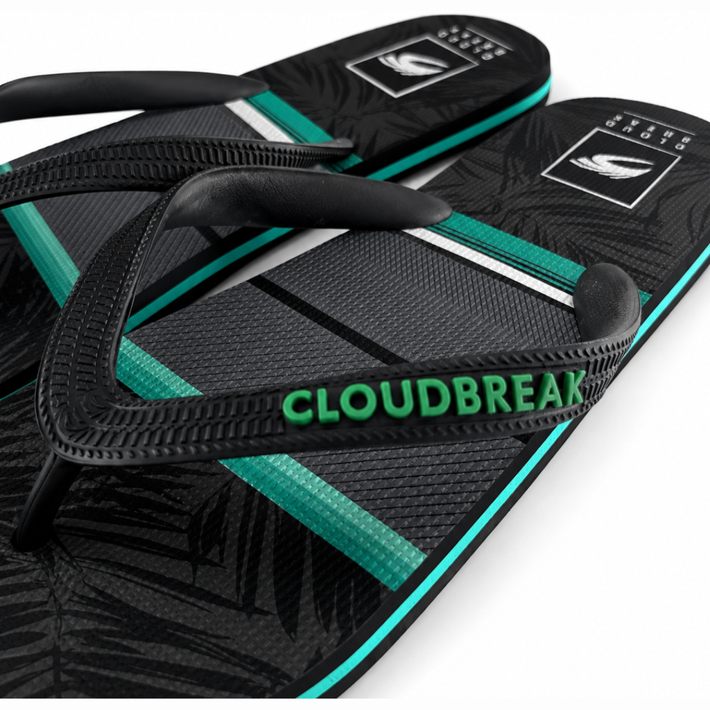 Cloudbreak Men's Flip Flops – Charcoal Tropical in Charcoal – detail view