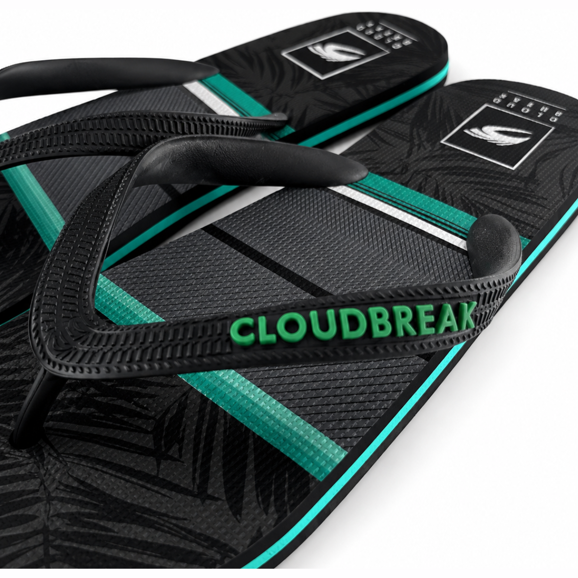 Cloudbreak Men's Flip Flops – Charcoal Tropical in Charcoal – detail view