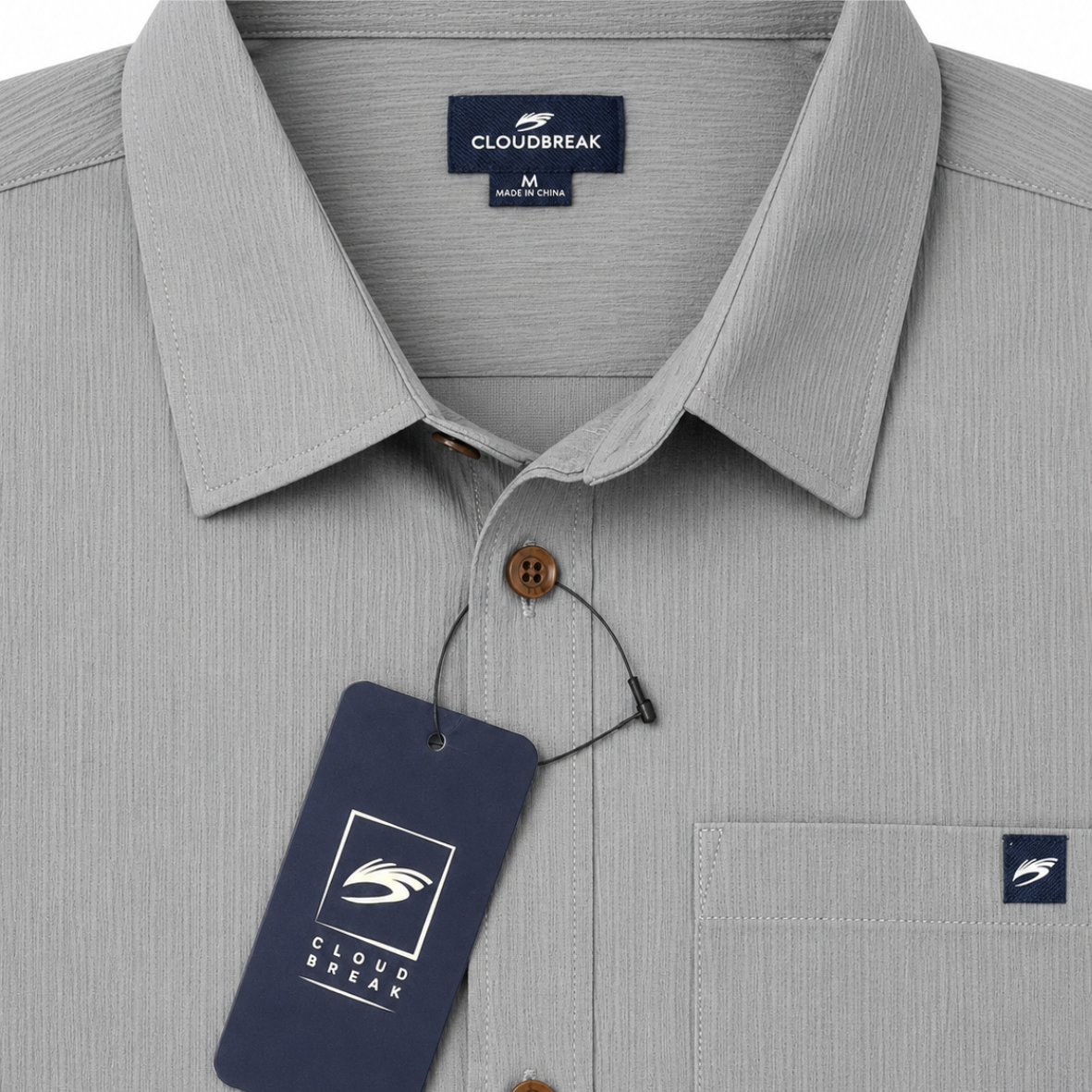 Cloudbreak Mens Short Sleeve Shirt – Stone Grey