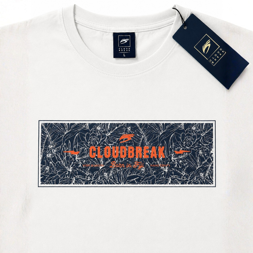 Cloudbreak Men's Graphic Tee – Coastal Panel – close-up