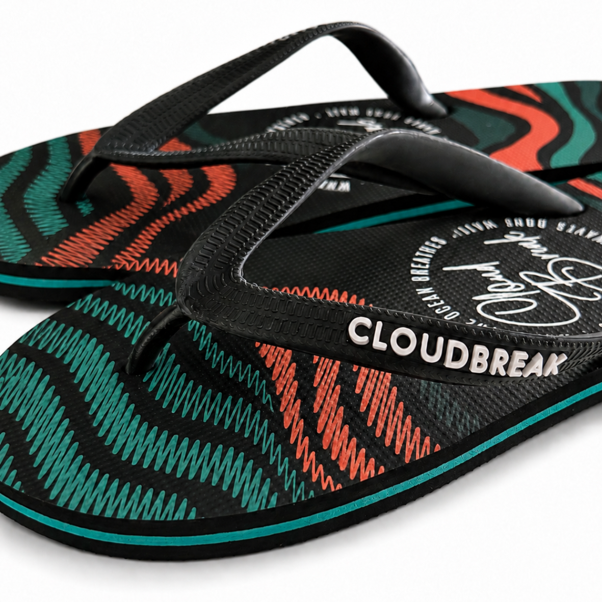 Cloudbreak Men's Flip Flops – Wave Print in Artisan – product photo