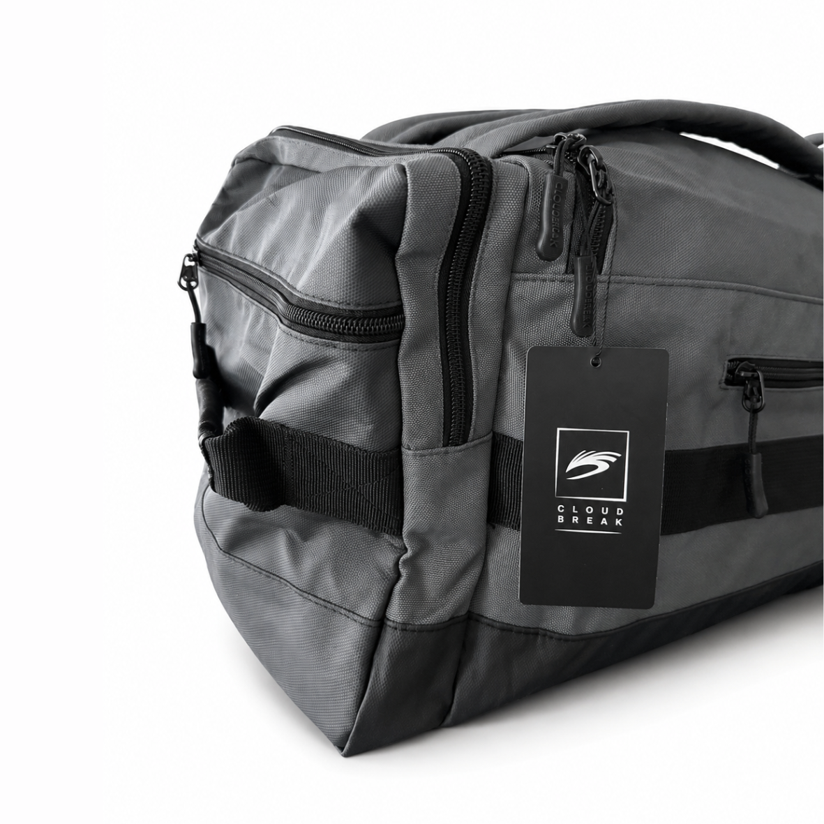 Cloudbreak Duffle Bag – Grey & Black – side view
