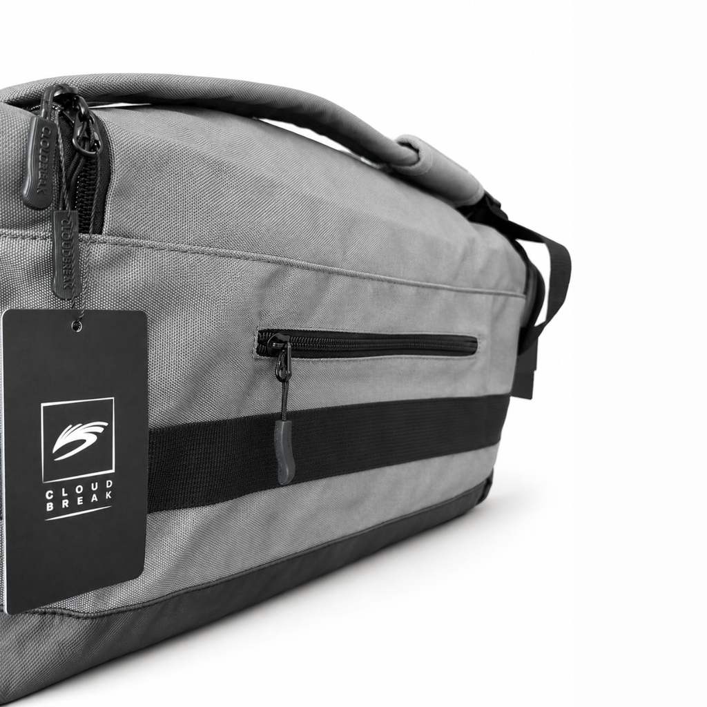 Cloudbreak Duffle Bag – Grey & Black – close-up