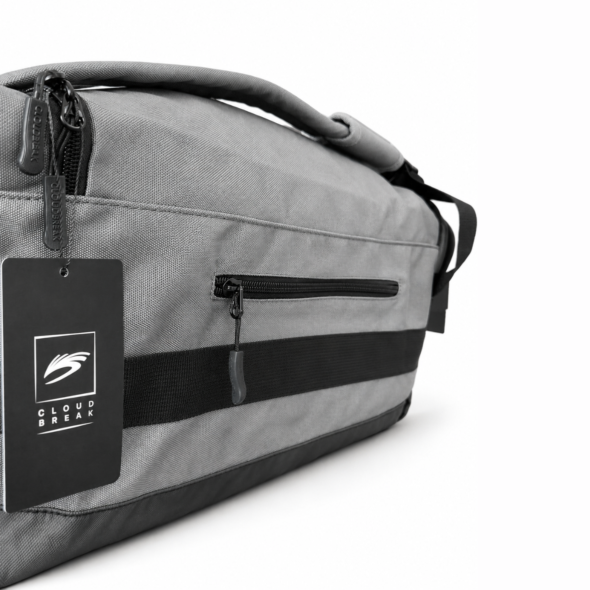 Cloudbreak Duffle Bag – Grey & Black – close-up