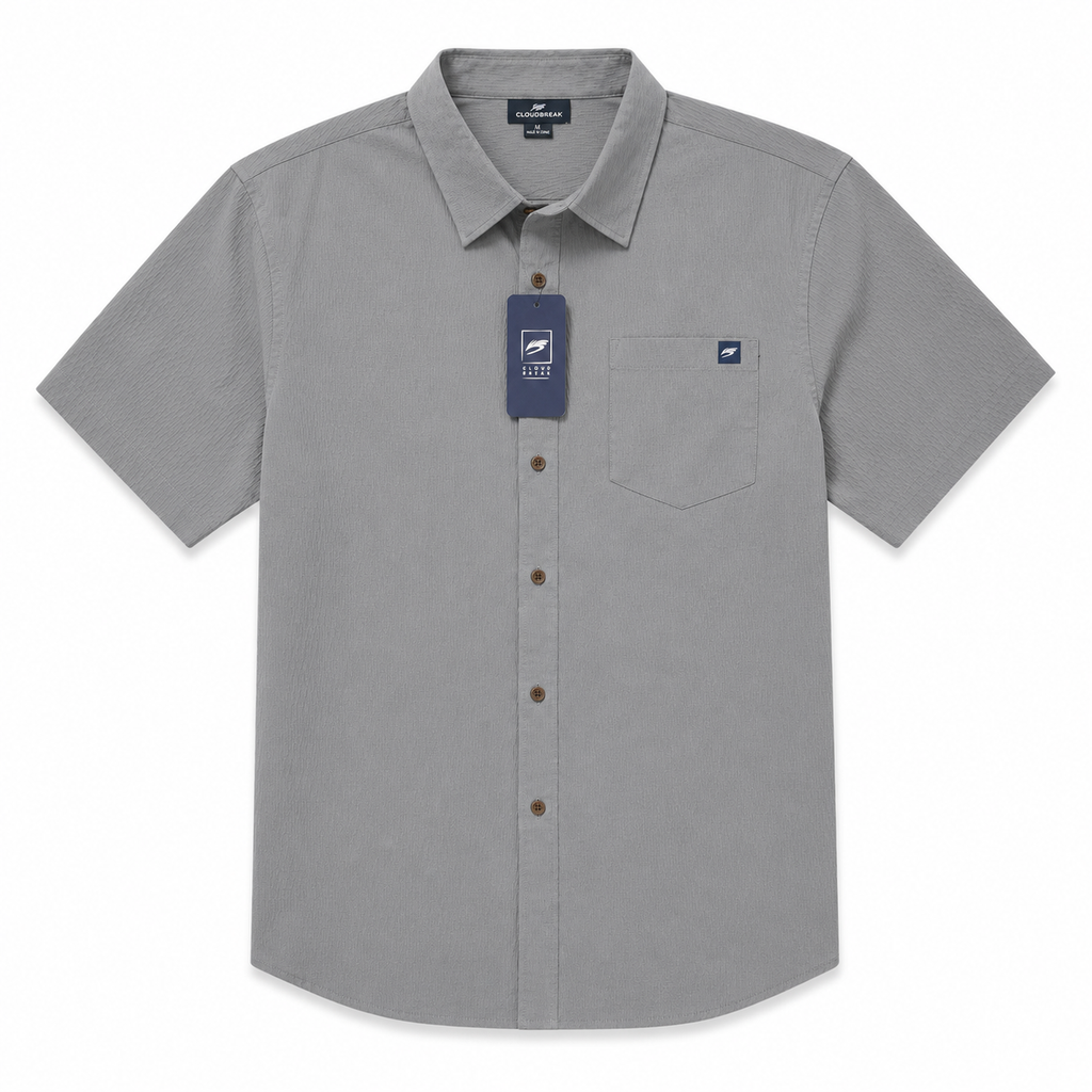 Cloudbreak Mens Short Sleeve Shirt – Stone Grey