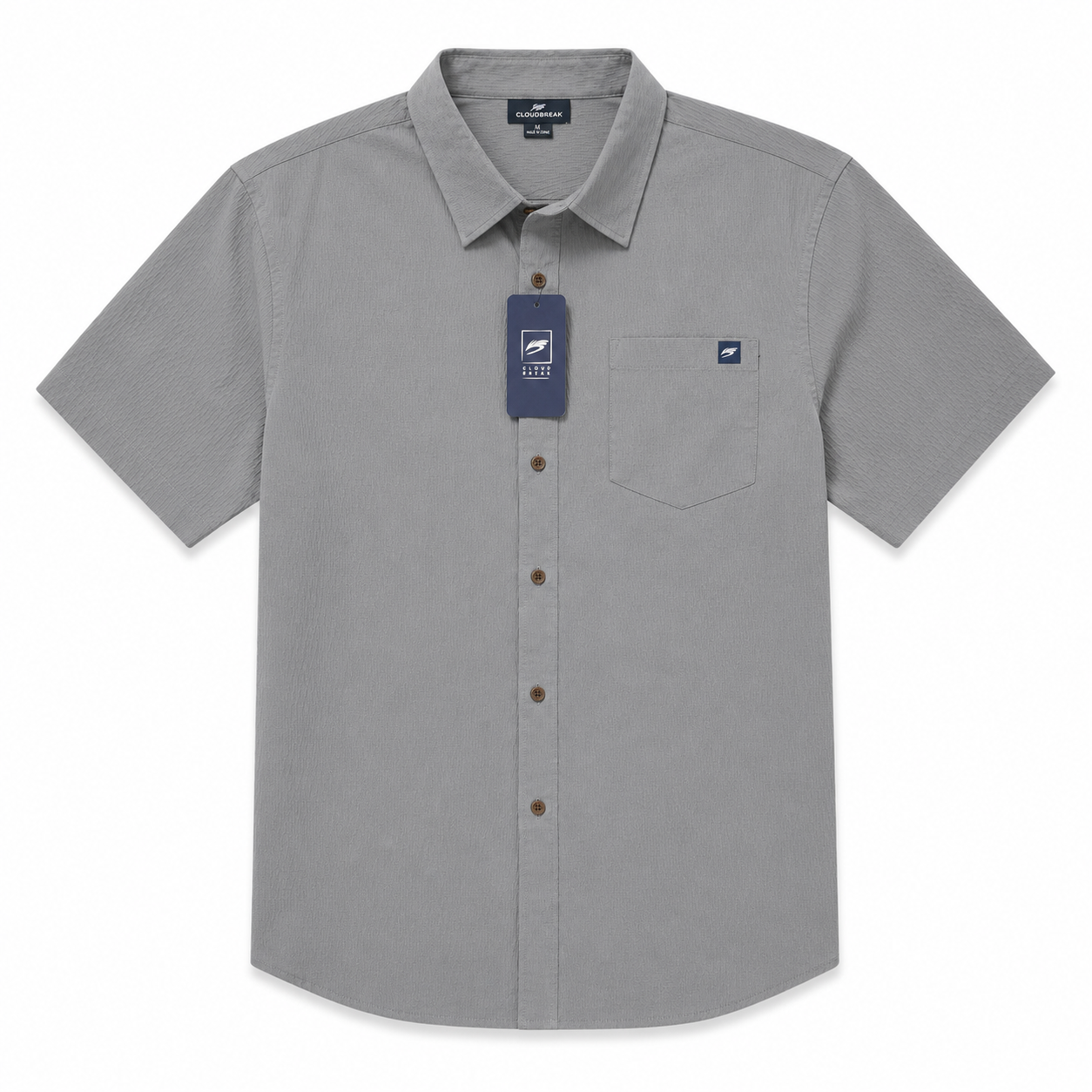 Cloudbreak Mens Short Sleeve Shirt – Stone Grey