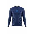 Man wearing black Cloudbreak UV performance long sleeve rash guard with white chest logo and athletic fit on white background