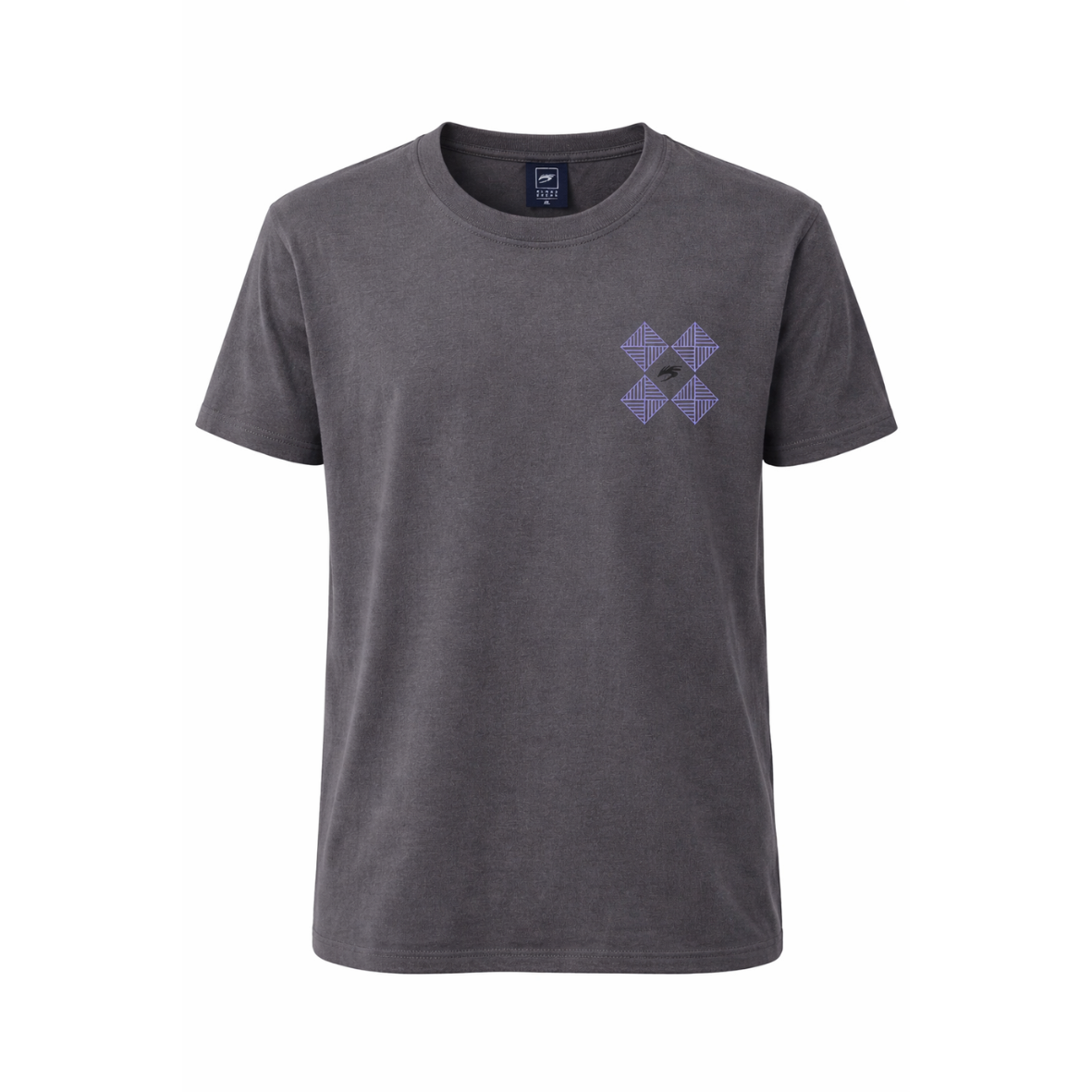 Shop Cloudbreak men’s charcoal graphic t-shirt with Fiji-inspired back print. Surf tee with bold design, perfect for beach, travel, and everyday wear.