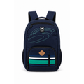Cloudbreak navy sport backpack with aqua stripe detailing, lightweight everyday backpack for school, travel, and gym