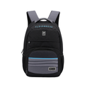 Cloudbreak black everyday backpack with grey stripe detailing and padded straps, lightweight backpack for school and travel