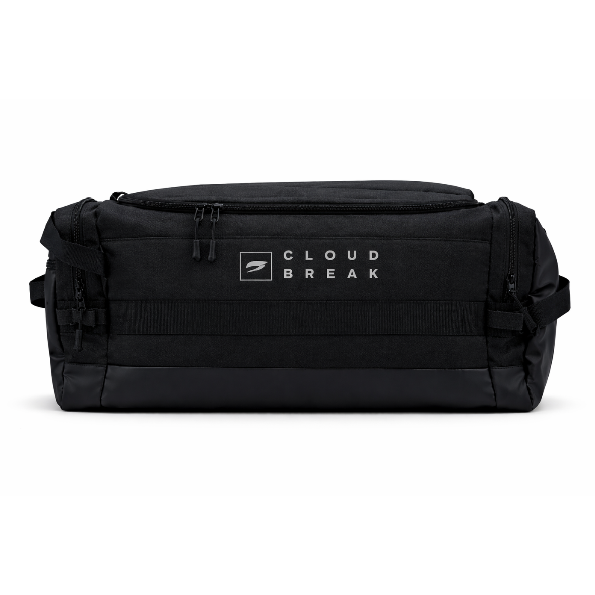 Cloudbreak black sports duffle bag with minimalist design, lightweight gym and travel weekender bag