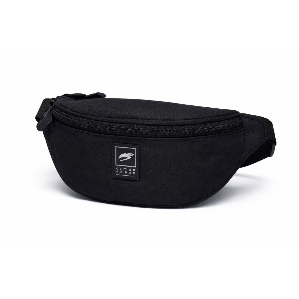 Cloudbreak black waist bag with minimalist design, lightweight crossbody belt bag for travel, commuting, and everyday use